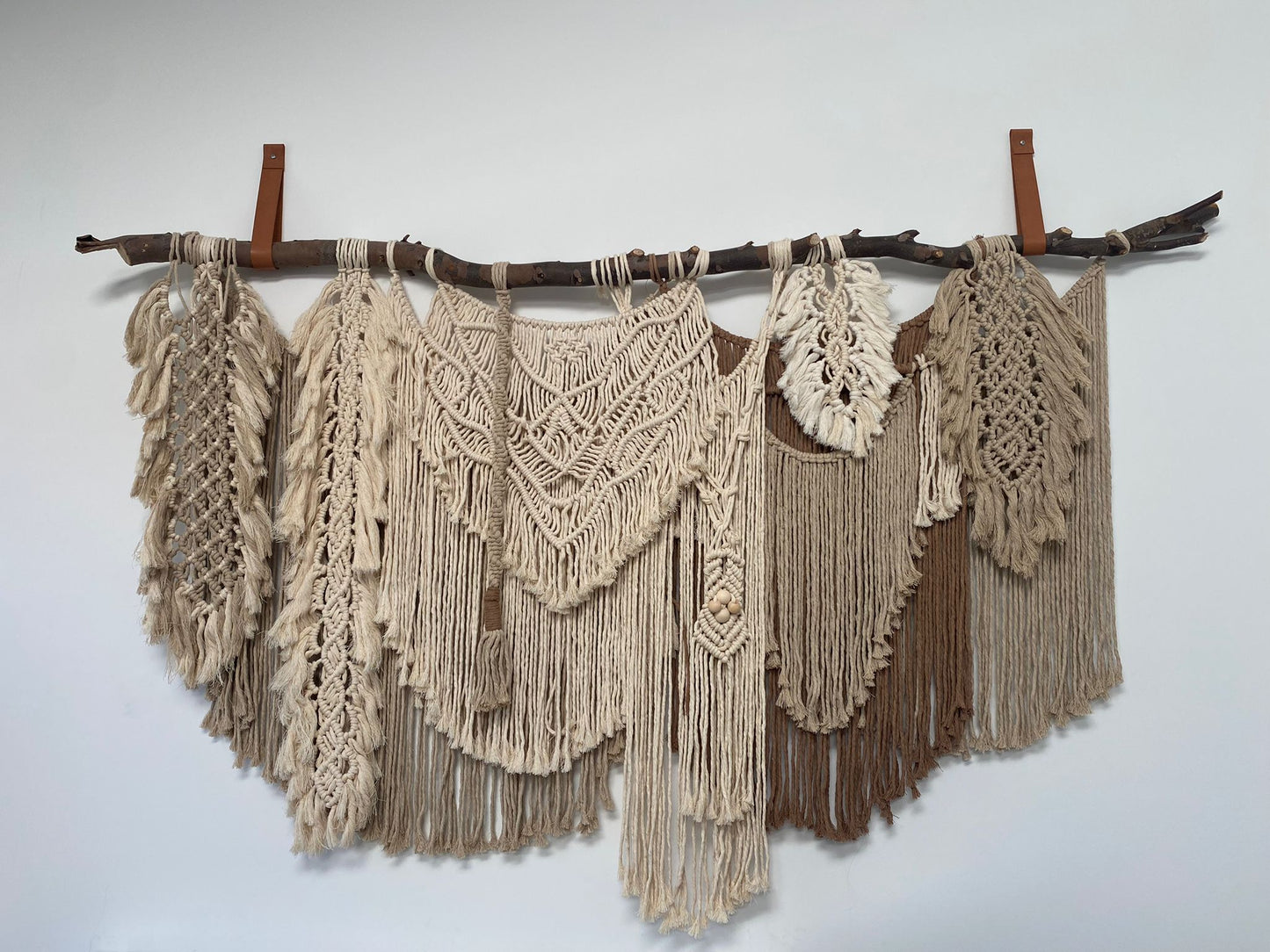 Large Asymmetric Wall Hanging in Neutrals