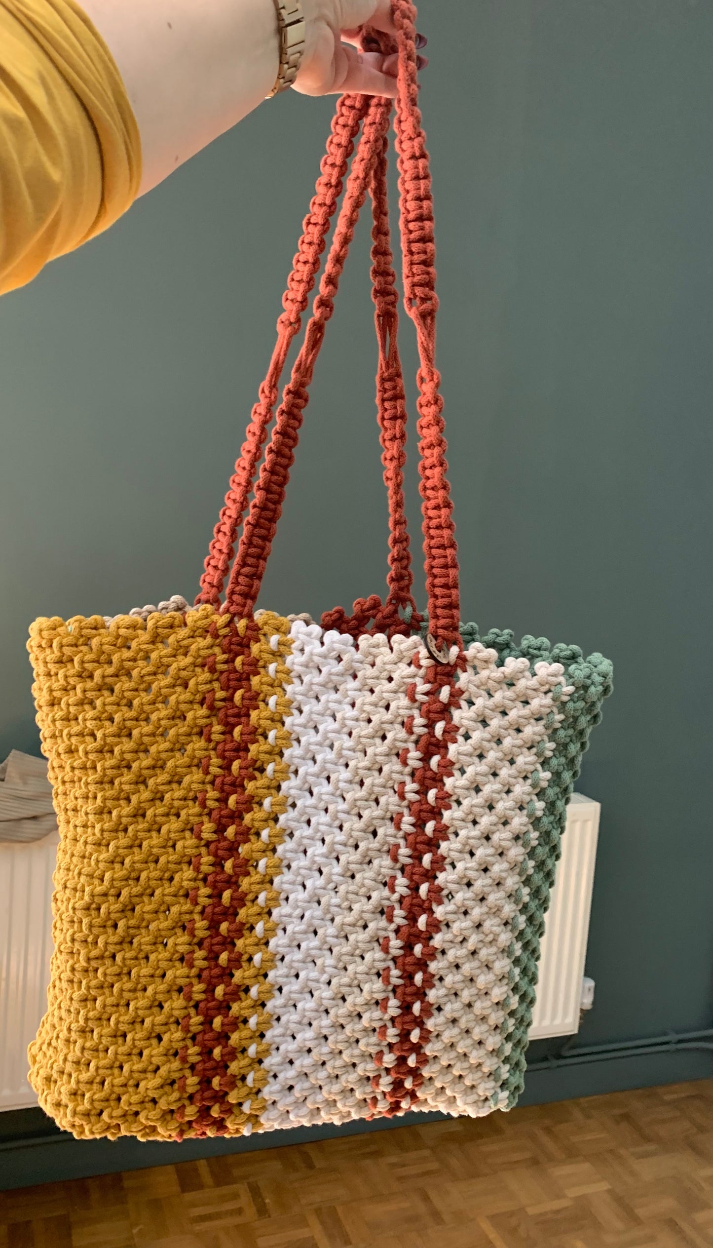 XL Macramé Boho Braided Tote bag solid colour or multicoloured | Autumn/ Winter 22/23